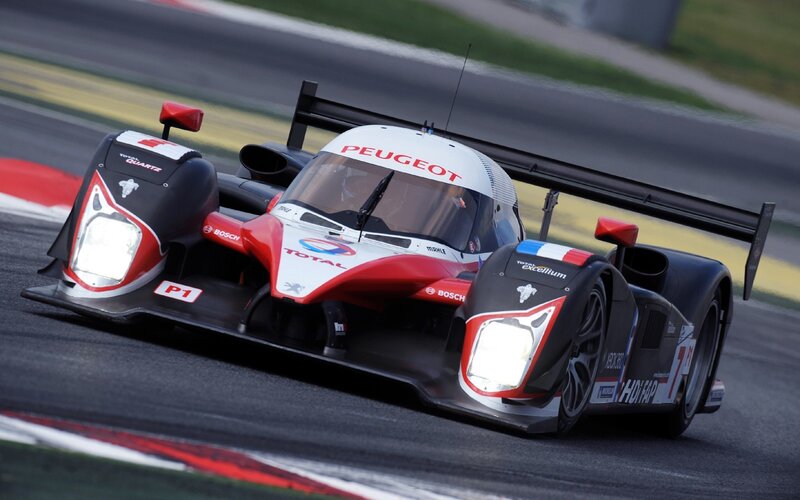 Peugeot racing car on track