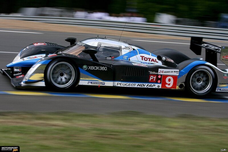 Peugeot racing car on track