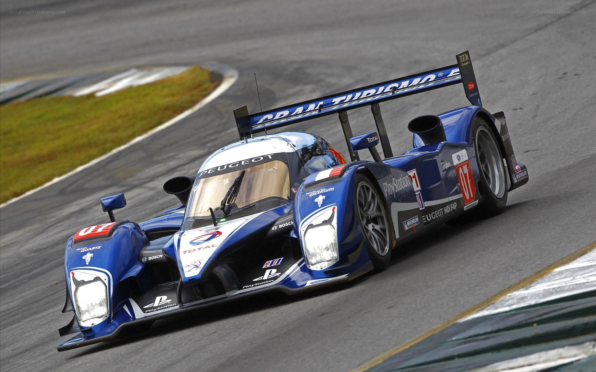 Peugeot racing car on track