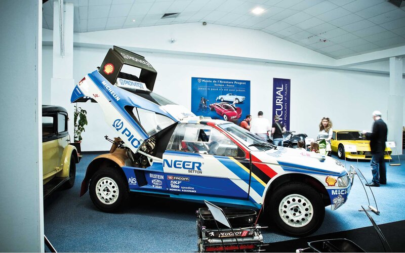 Peugeot rally car on display