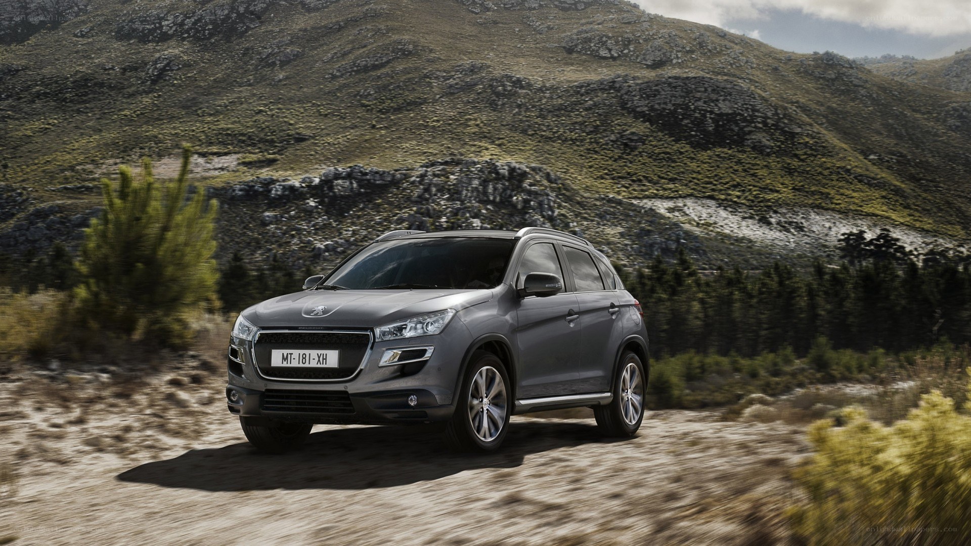 Peugeot SUV on dirt road