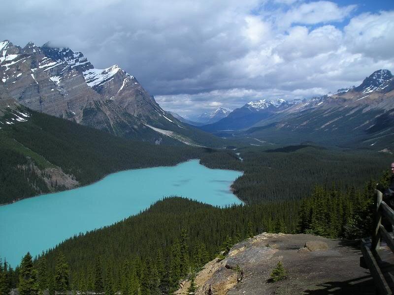 Peyto Lake and Mountains — Blue, Dramatic