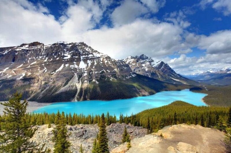 Peyto Lake and Mountains — Blue