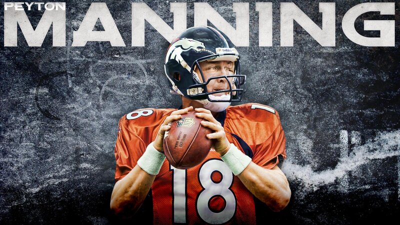 Peyton Manning Holding Football — Orange
