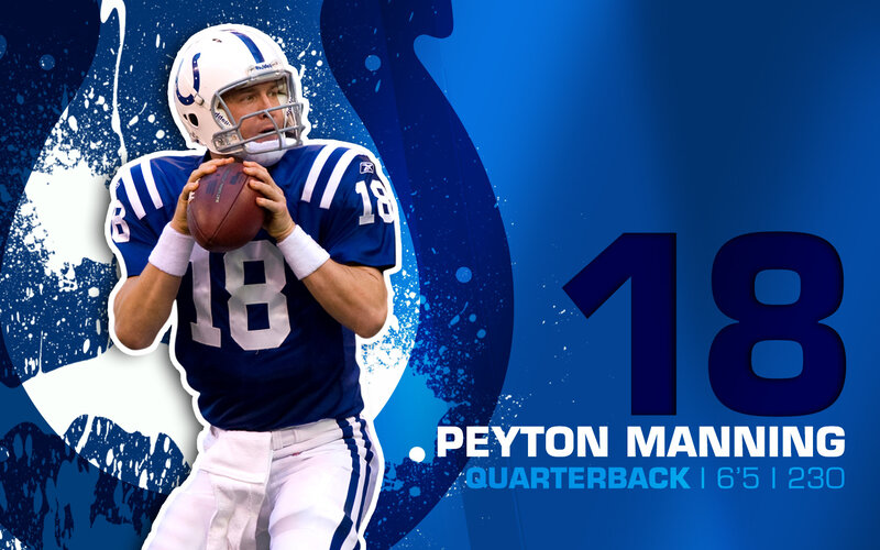 Peyton Manning Holding Football