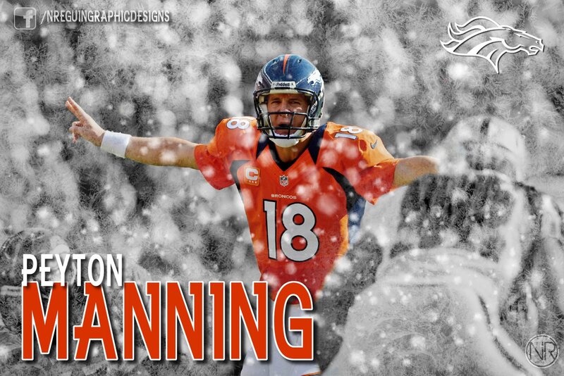Peyton Manning in Uniform — Orange, Dramatic
