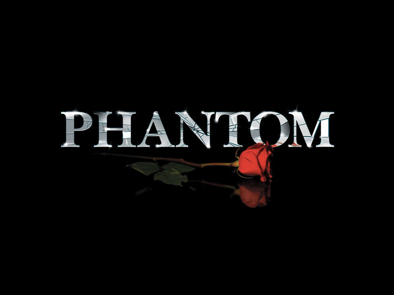 Phantom logo with red rose