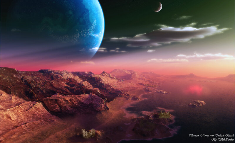 Phantom Moons over Twilight Beach