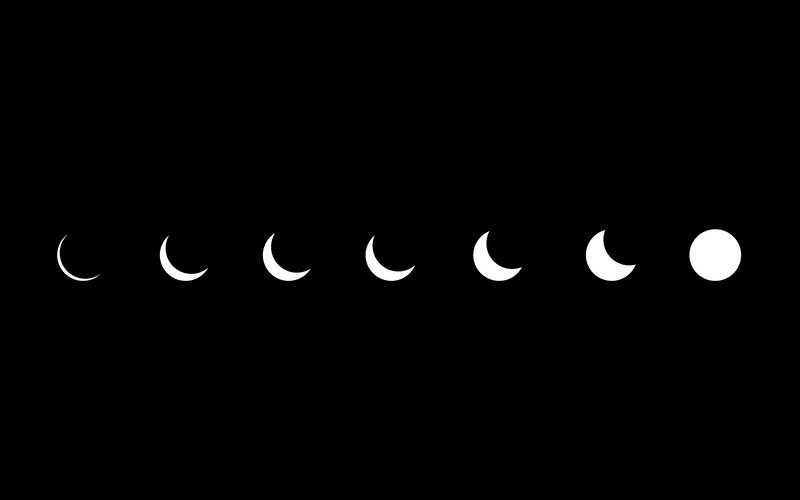 Phases of the Moon — Black, Minimalist