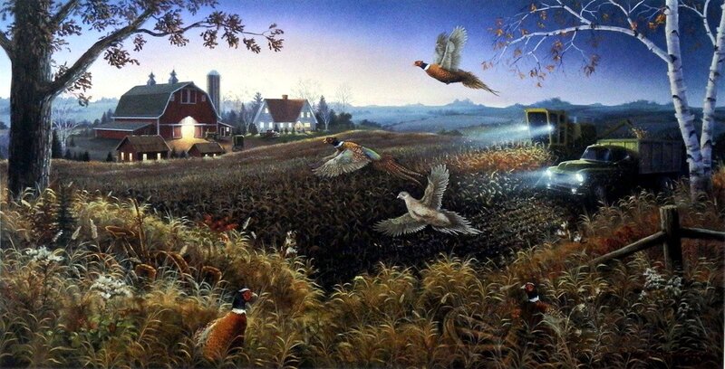 Pheasants on a Farm — Brown