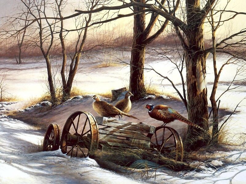 Pheasants on Cart
