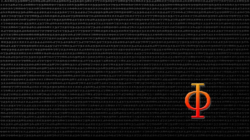 Phi symbol on code background