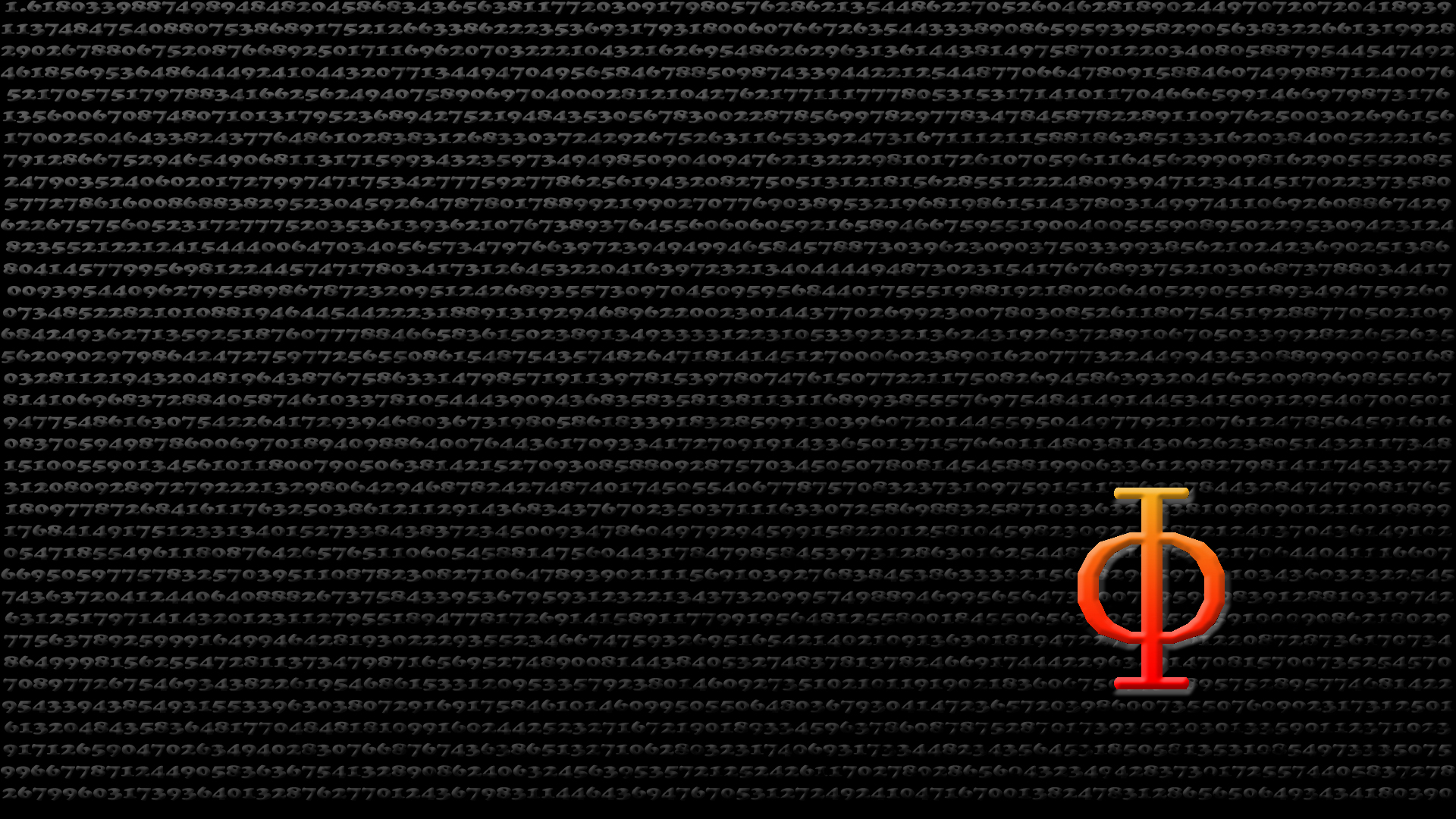 Phi symbol on code background