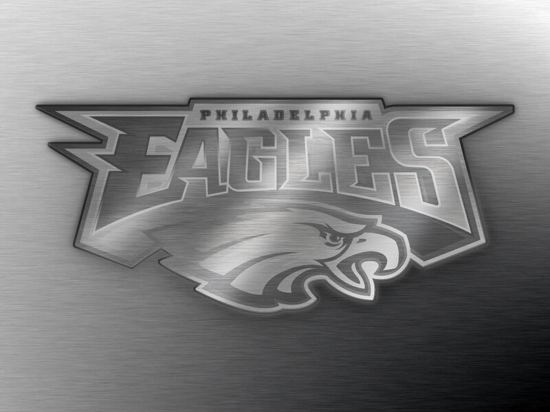 Philadelphia Eagles logo on metal