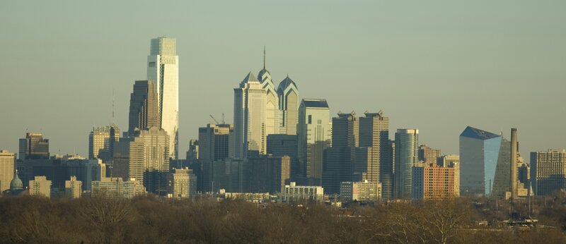 Philadelphia skyline at dusk