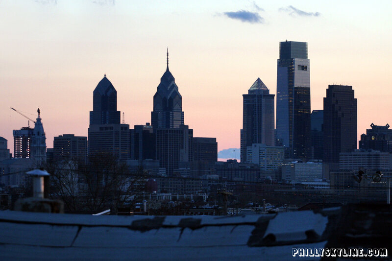 Philadelphia skyline at dusk