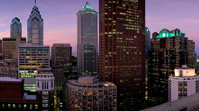 Philadelphia skyline at dusk