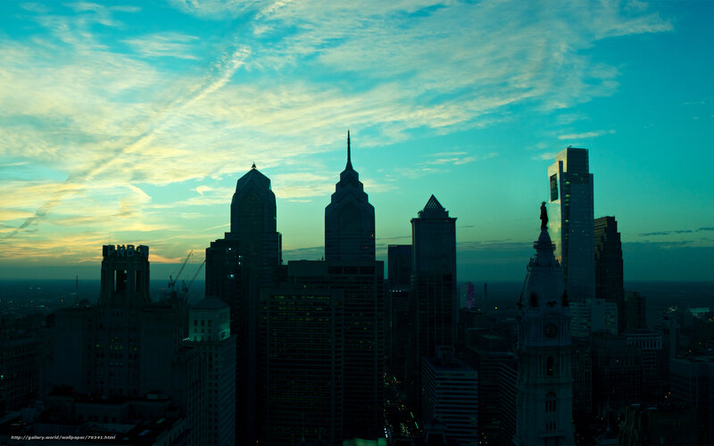 Philadelphia skyline at dusk