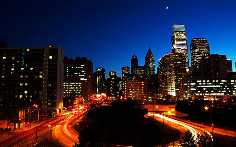 Philadelphia skyline at night