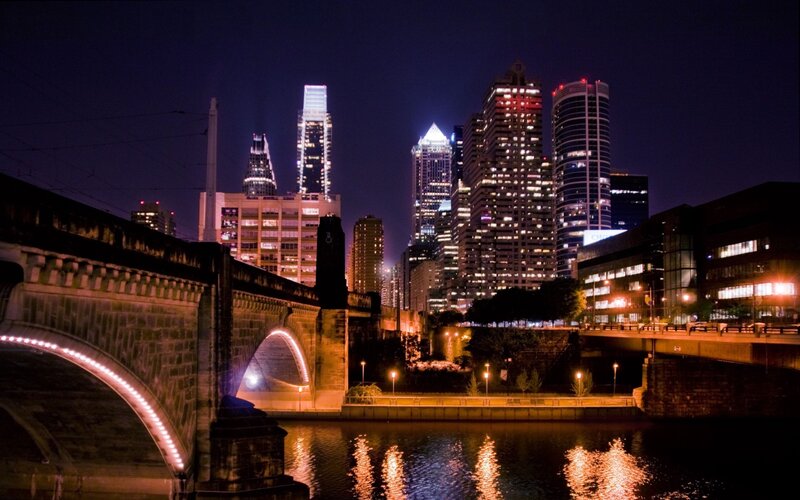 Philadelphia skyline at night