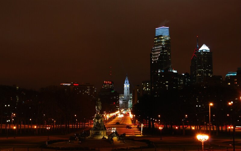 Philadelphia skyline at night