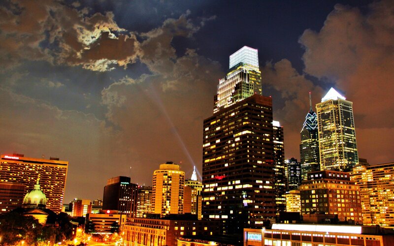 Philadelphia skyline at night