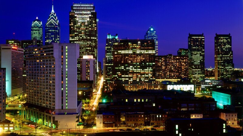 Philadelphia skyline at night