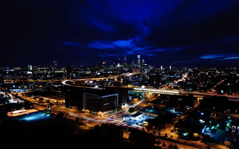 Philadelphia skyline at night