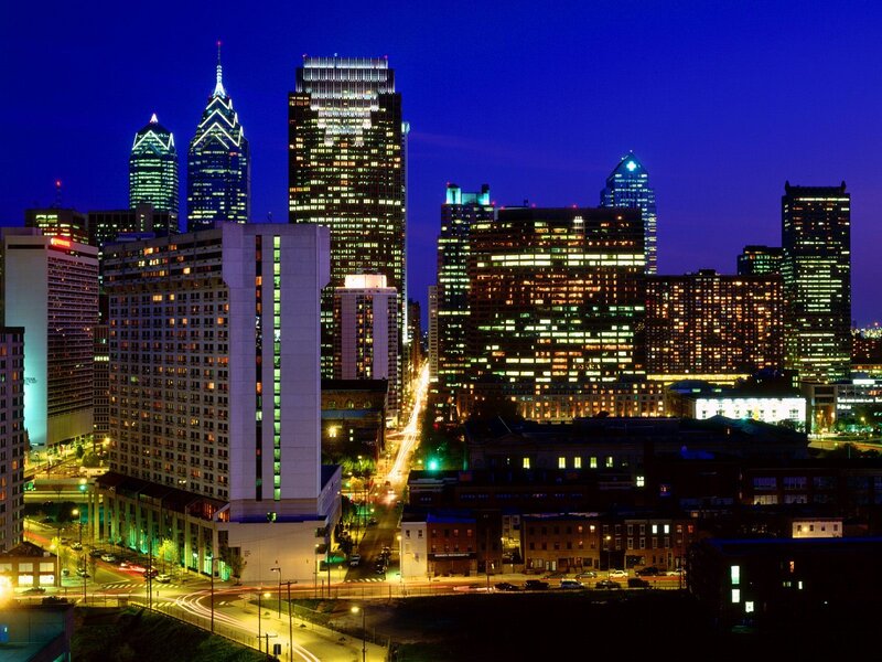 Philadelphia skyline at night