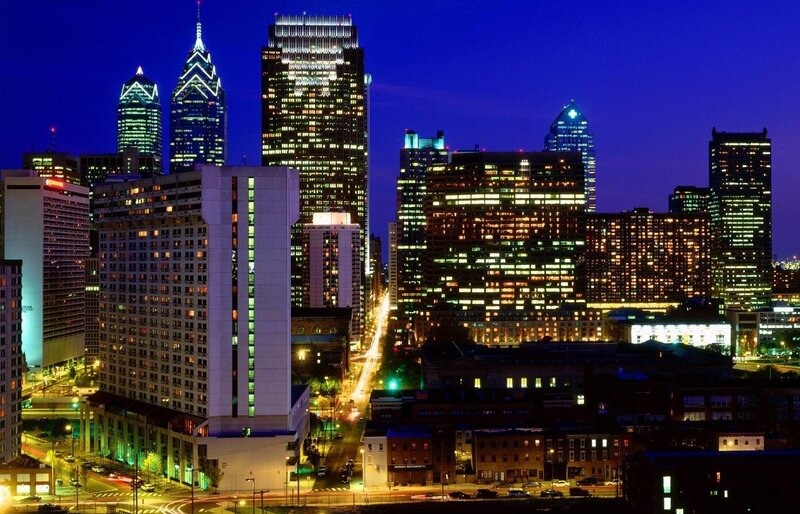 Philadelphia skyline at night