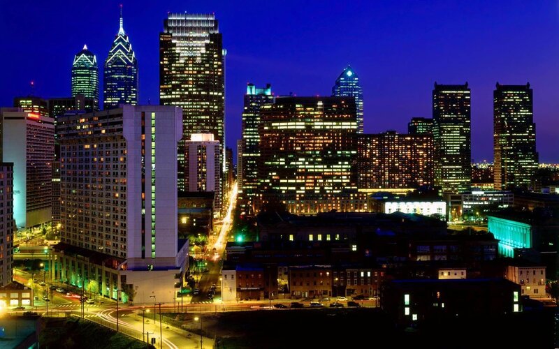 Philadelphia skyline at night