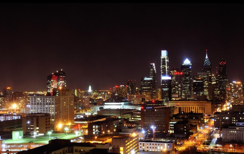 Philadelphia skyline at night