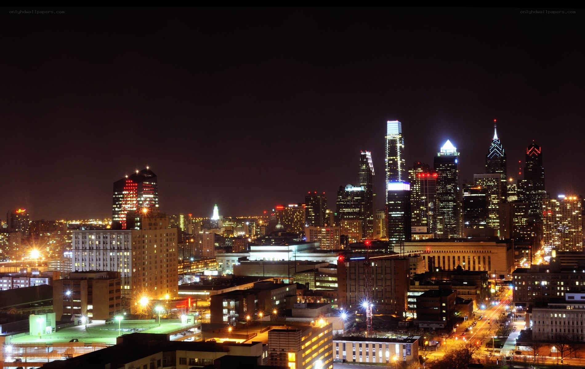 Philadelphia skyline at night