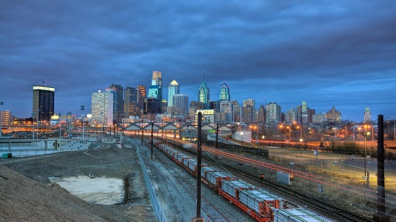 Philadelphia Skyline — Blue, Dramatic