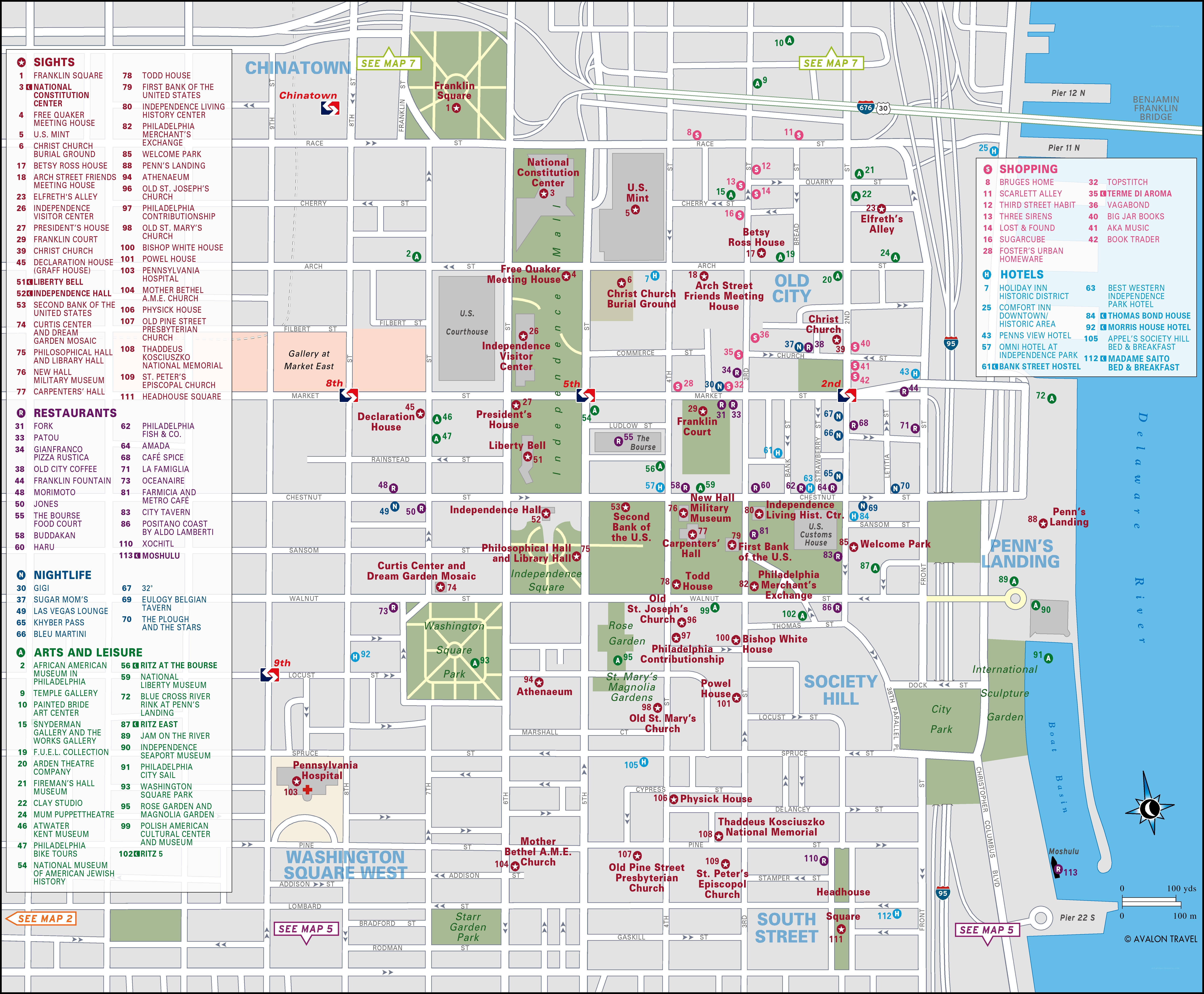Philadelphia tourist map