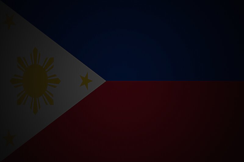 Philippine flag in dark setting