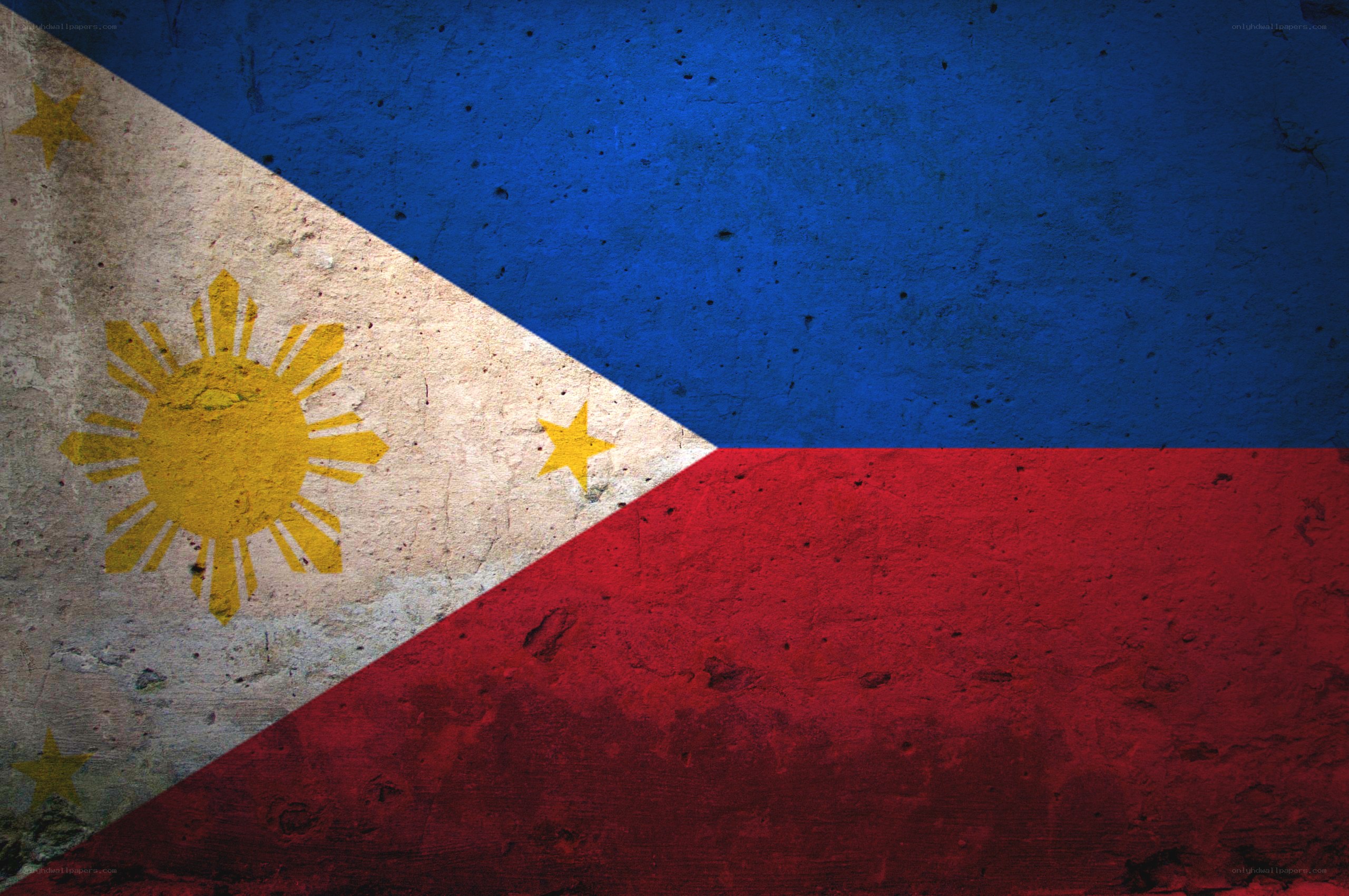 Philippine flag on textured wall