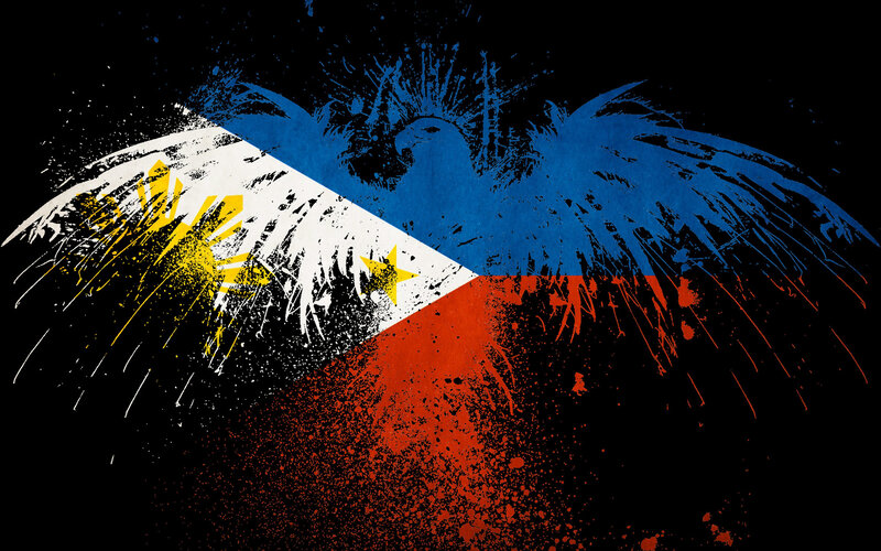 Philippine flag with eagle art