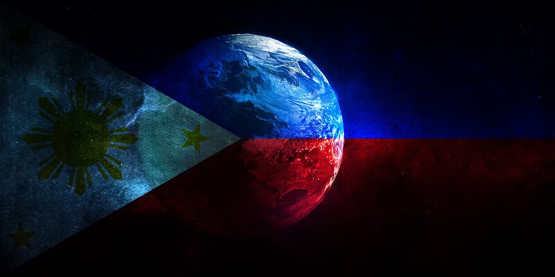 Philippine flag with Earth