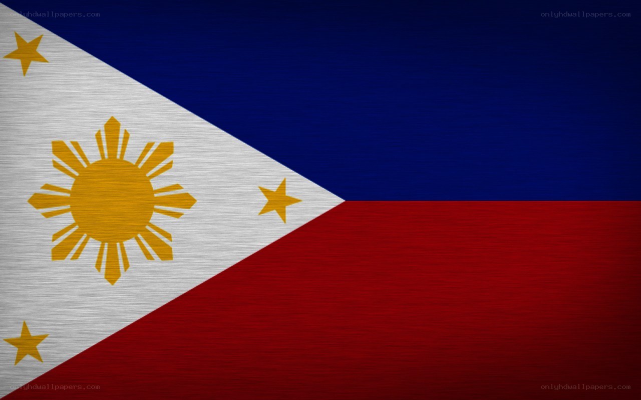 Philippine flag with metallic texture