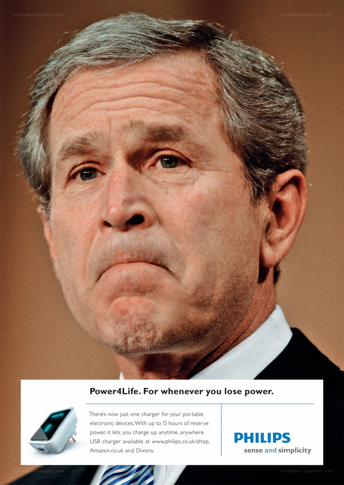 Philips charger ad with Bush