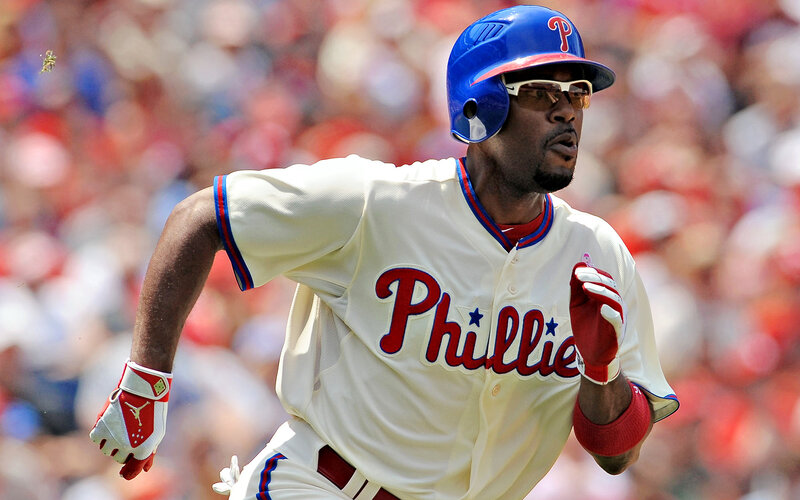 Phillies baseball player running