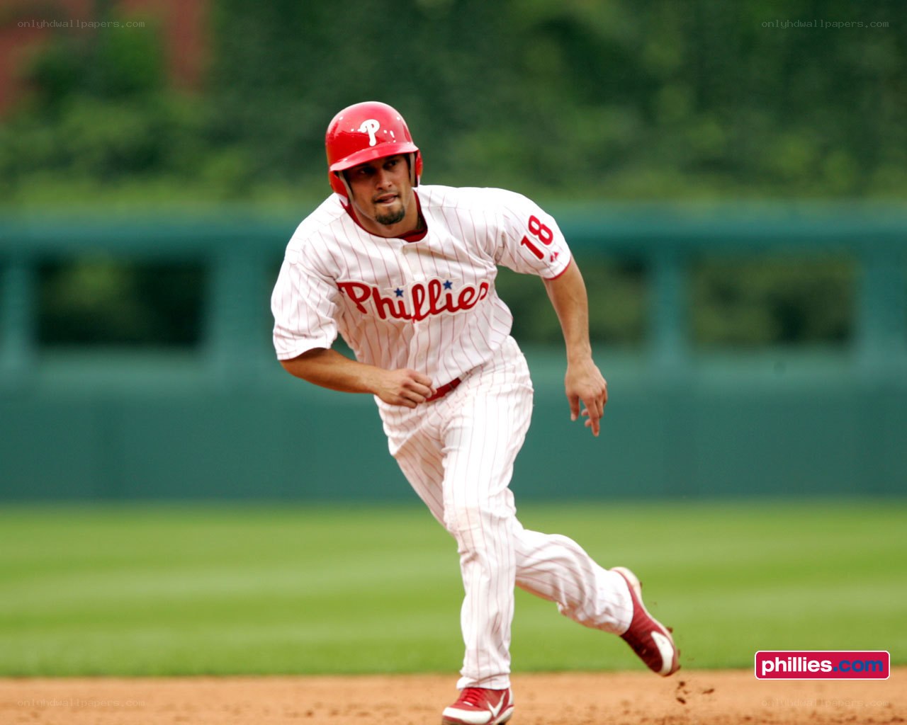 Phillies player running on field