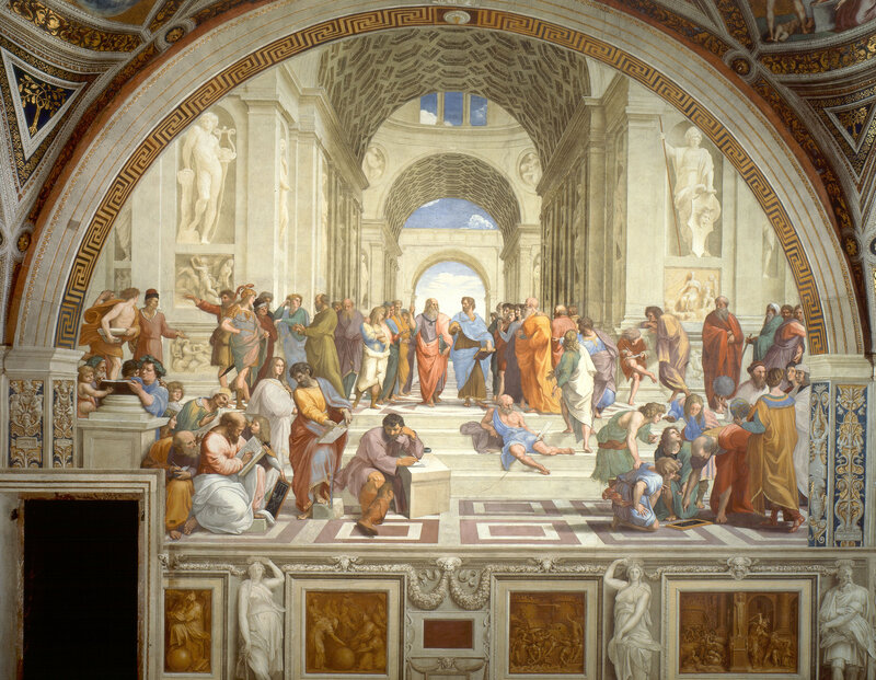 Philosophers in a Hall — White, Dramatic, Painting