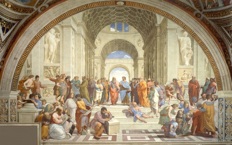 Philosophers in a Hall — White, Intellectual, Painting