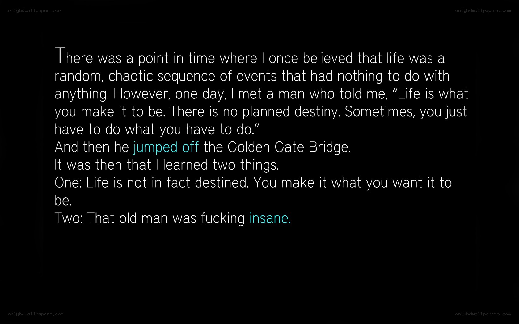 philosophical text with dark humor