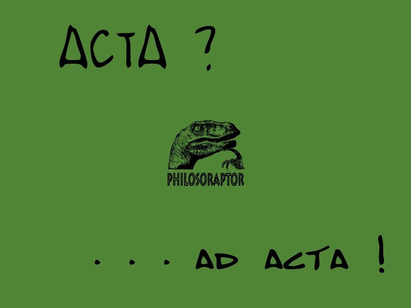 Philosoraptor meme with Latin text
