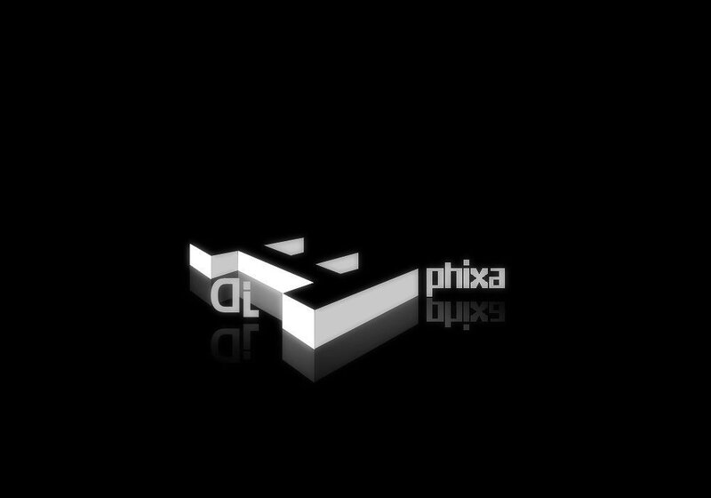 Phixa logo on black background