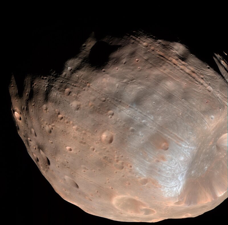 Phobos surface close-up