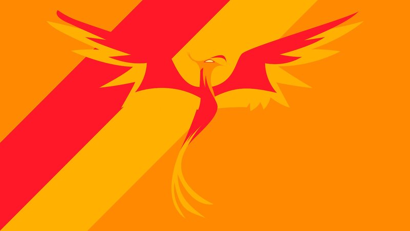 Phoenix bird in fiery colors